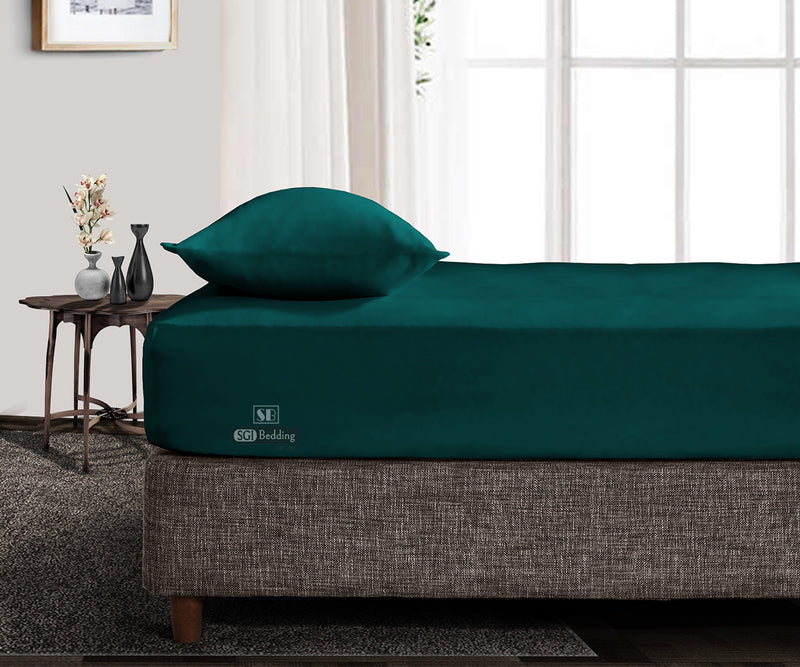 Luxury Teal Fitted Sheets 100% Egyptian Cotton
