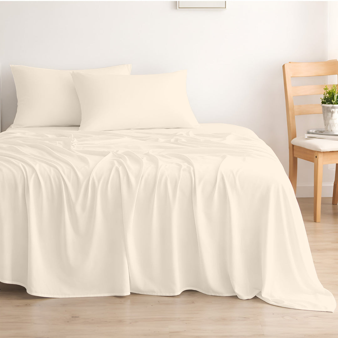 600 thread count cotton sheet set on a made bed