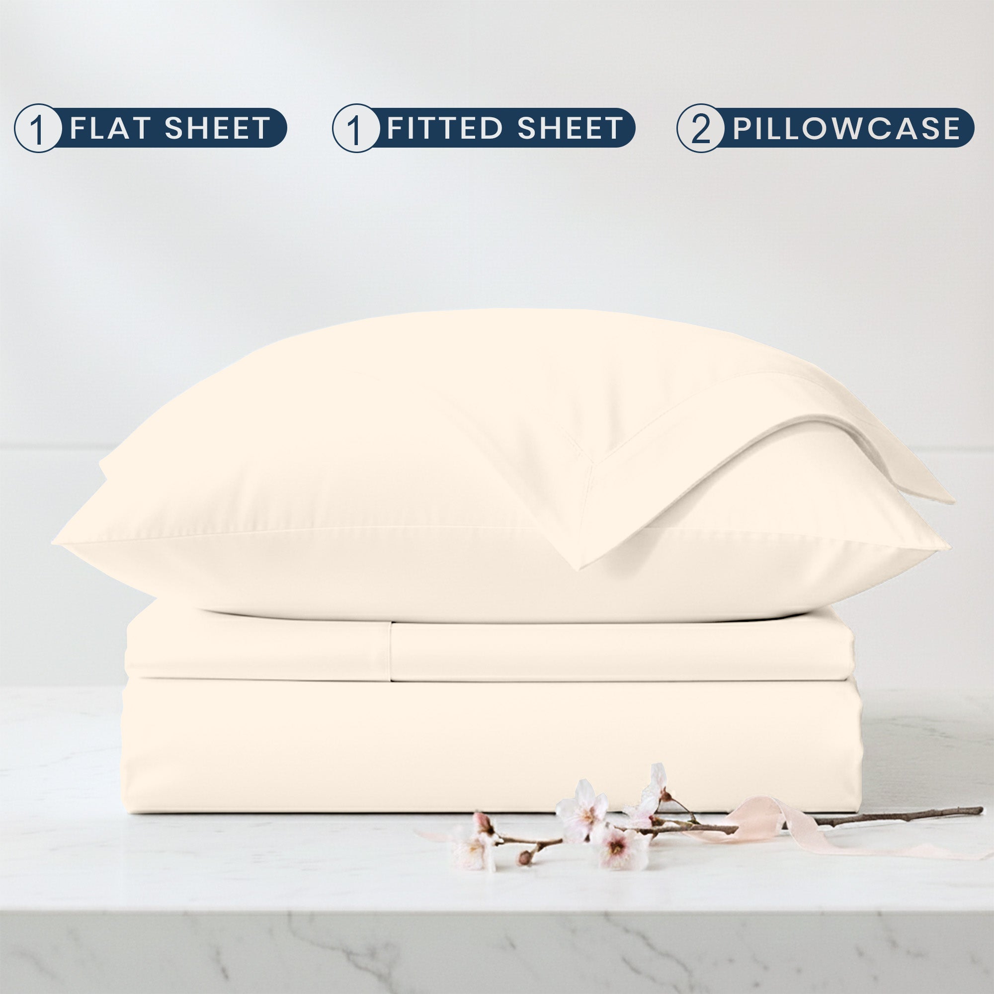 600 thread count Twin XL sheet set on a dorm bed