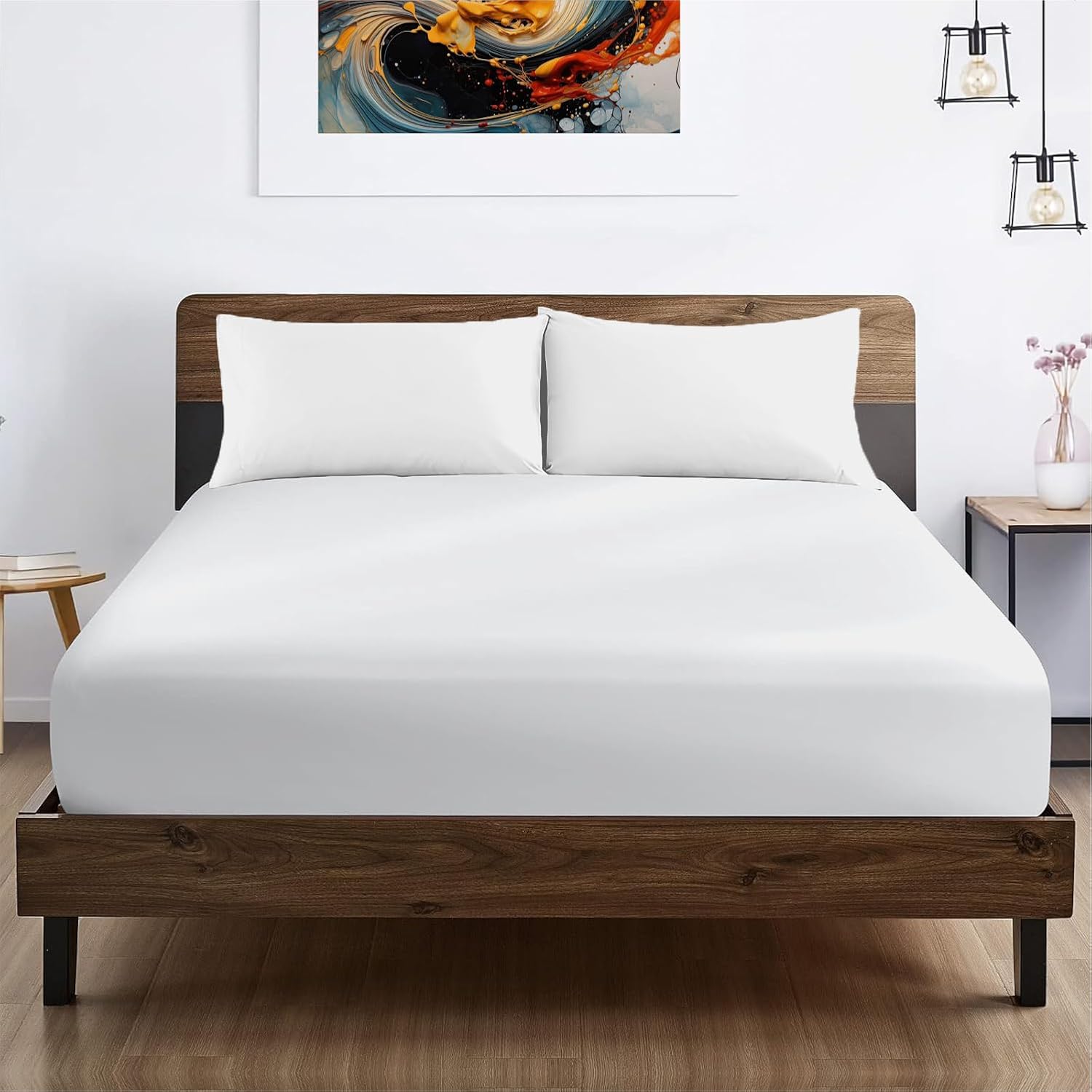600 thread count cotton V-berth fitted sheet for boat beds