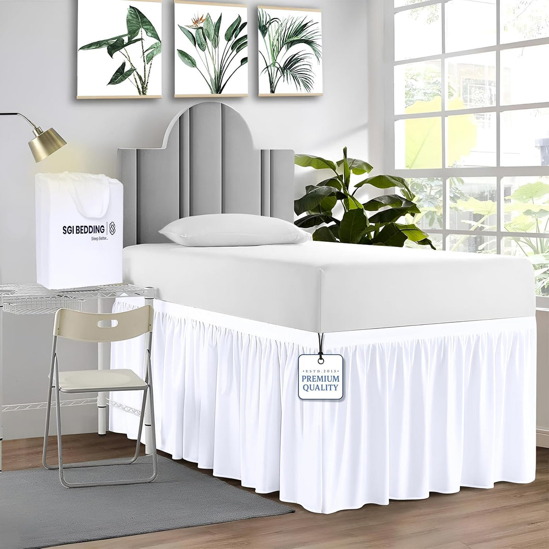 Ruffled Twin XL Dorm Bed Skirt