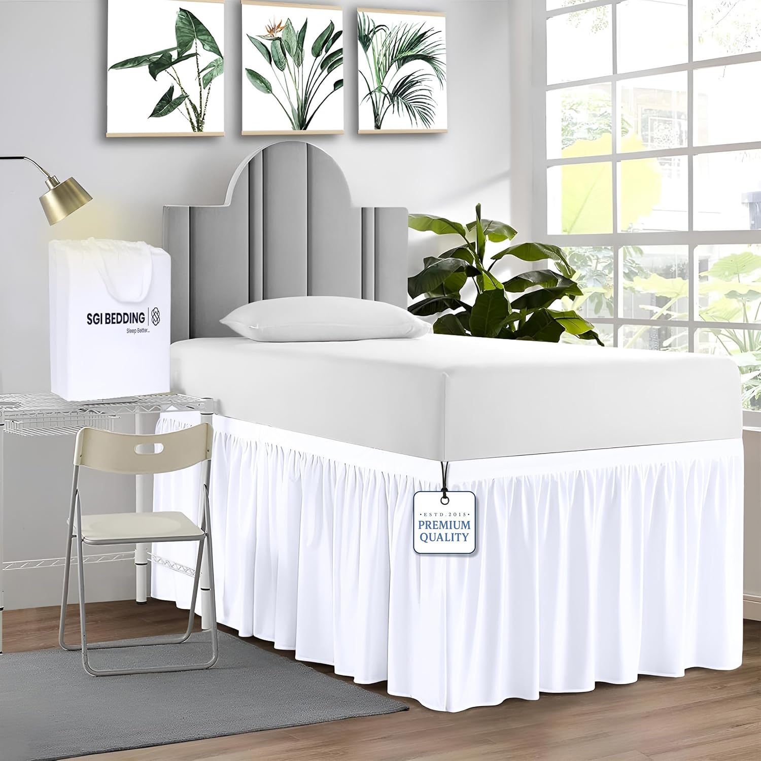 Ruffled Twin XL Dorm Bed Skirt