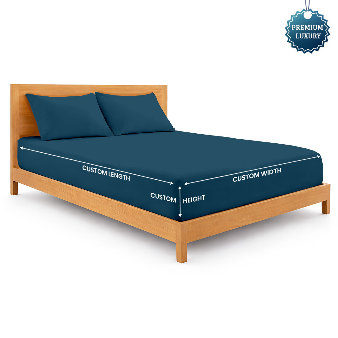 Custom size 600 thread count cotton sheet set in white