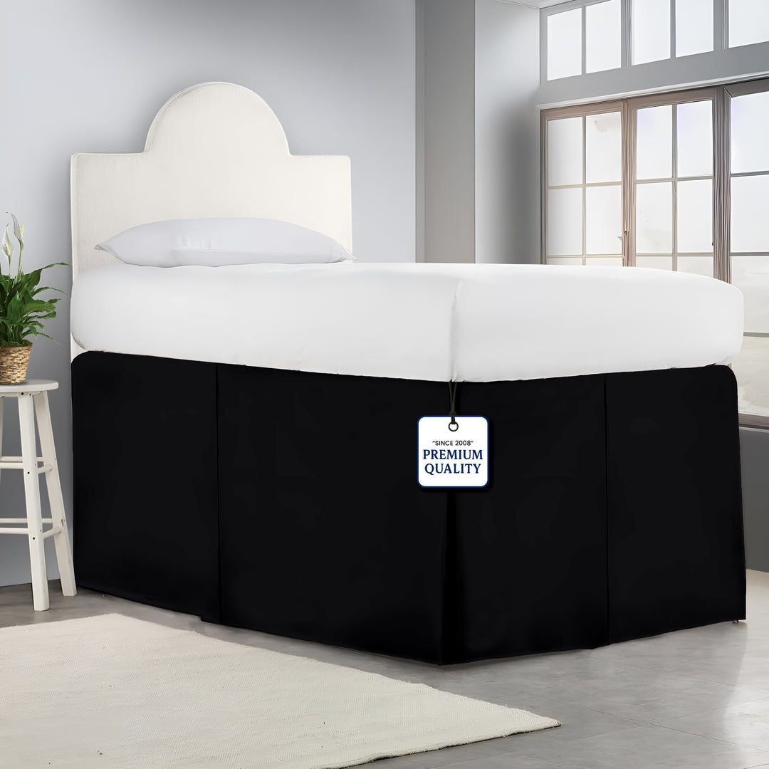 Microfiber Dorm Room Bed Skirt Pleated