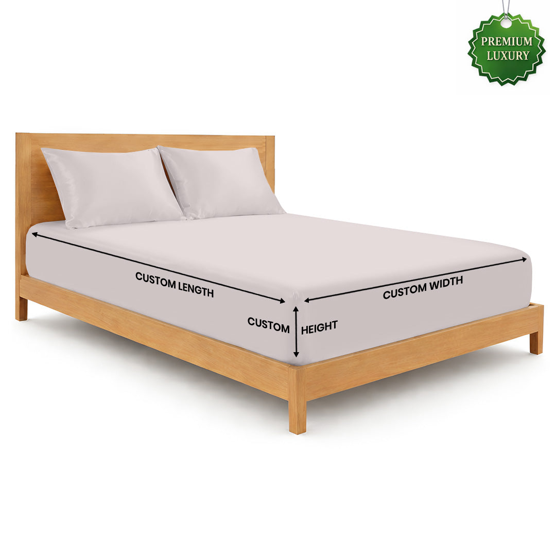 Custom size bamboo fitted sheet in white