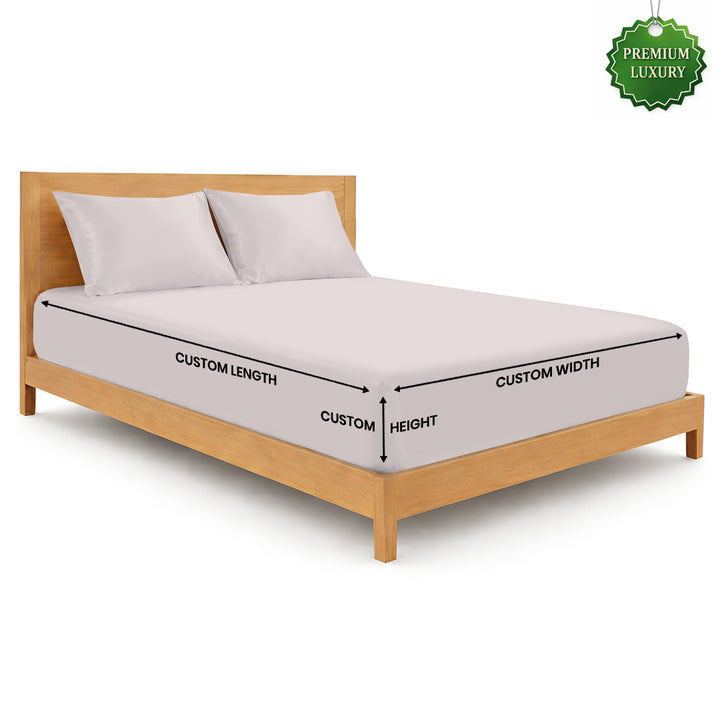 Custom size bamboo fitted sheet in white