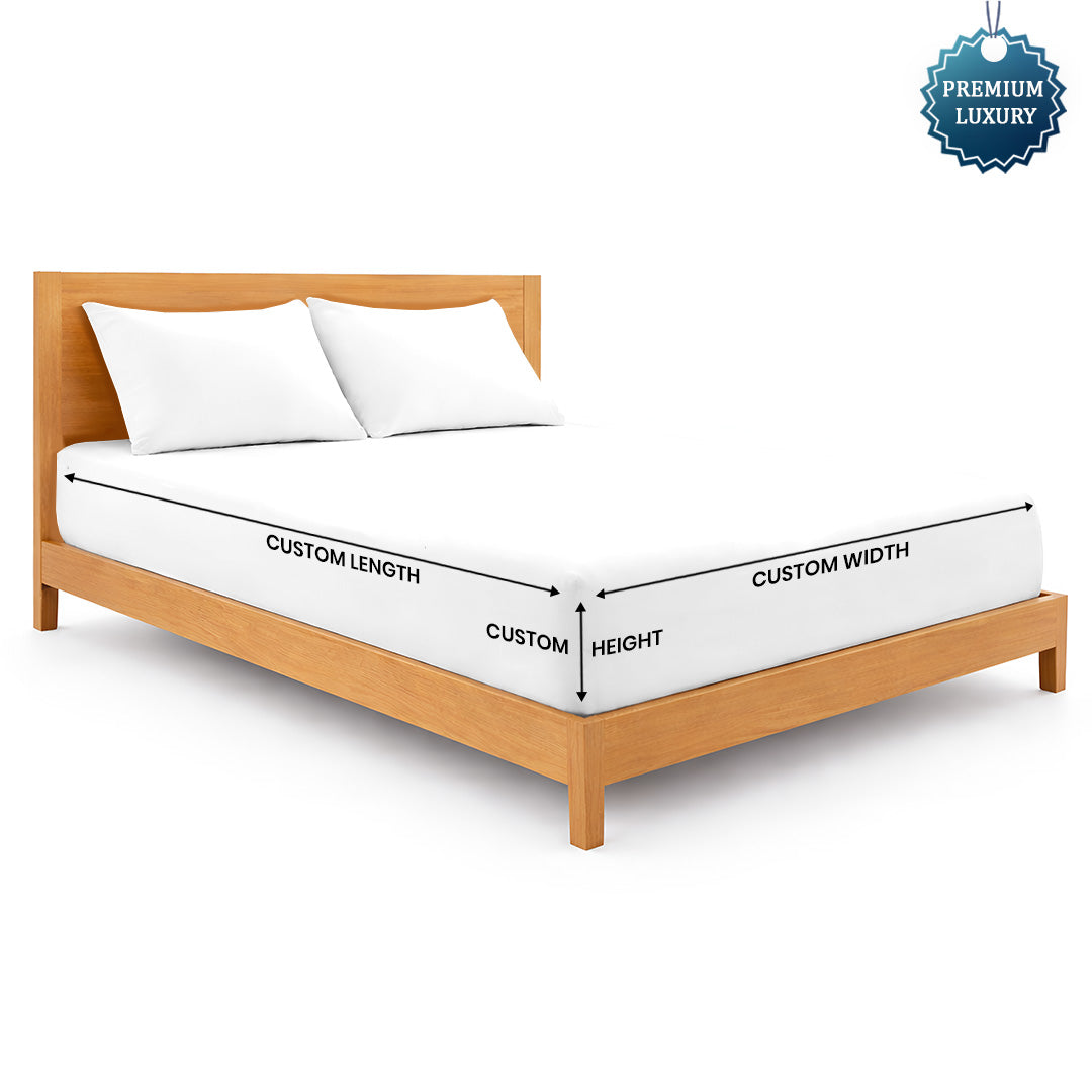 Custom size 600 thread count cotton fitted sheet in white