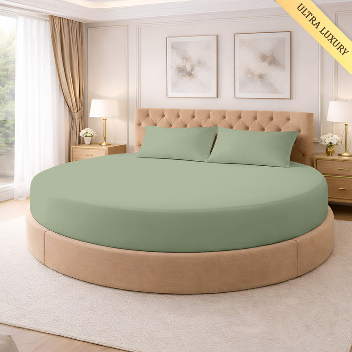 1000 Thread Count Cotton Round Fitted Sheet