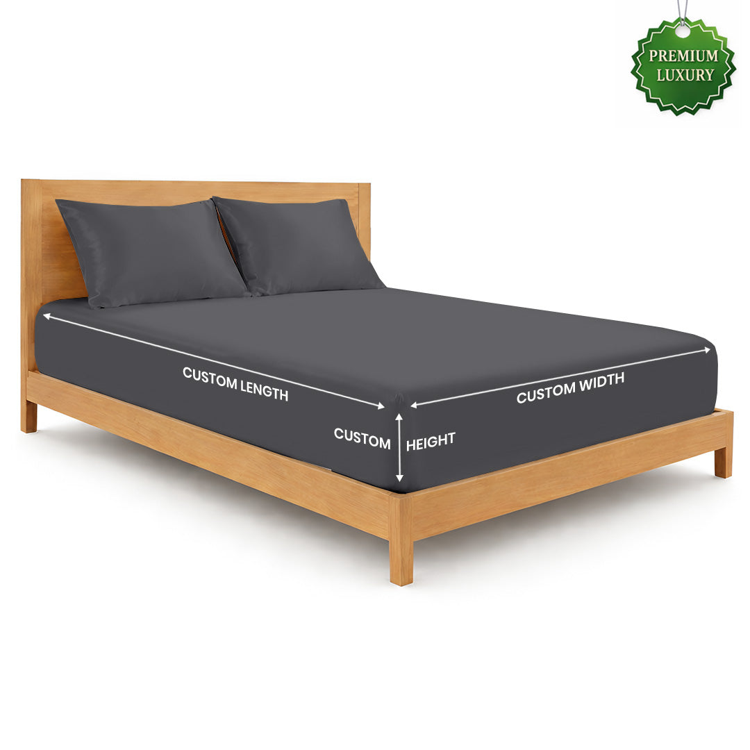 Custom size bamboo fitted sheet in white