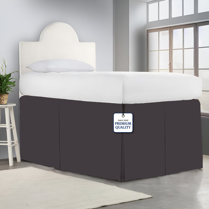 Microfiber Dorm Room Bed Skirt Pleated