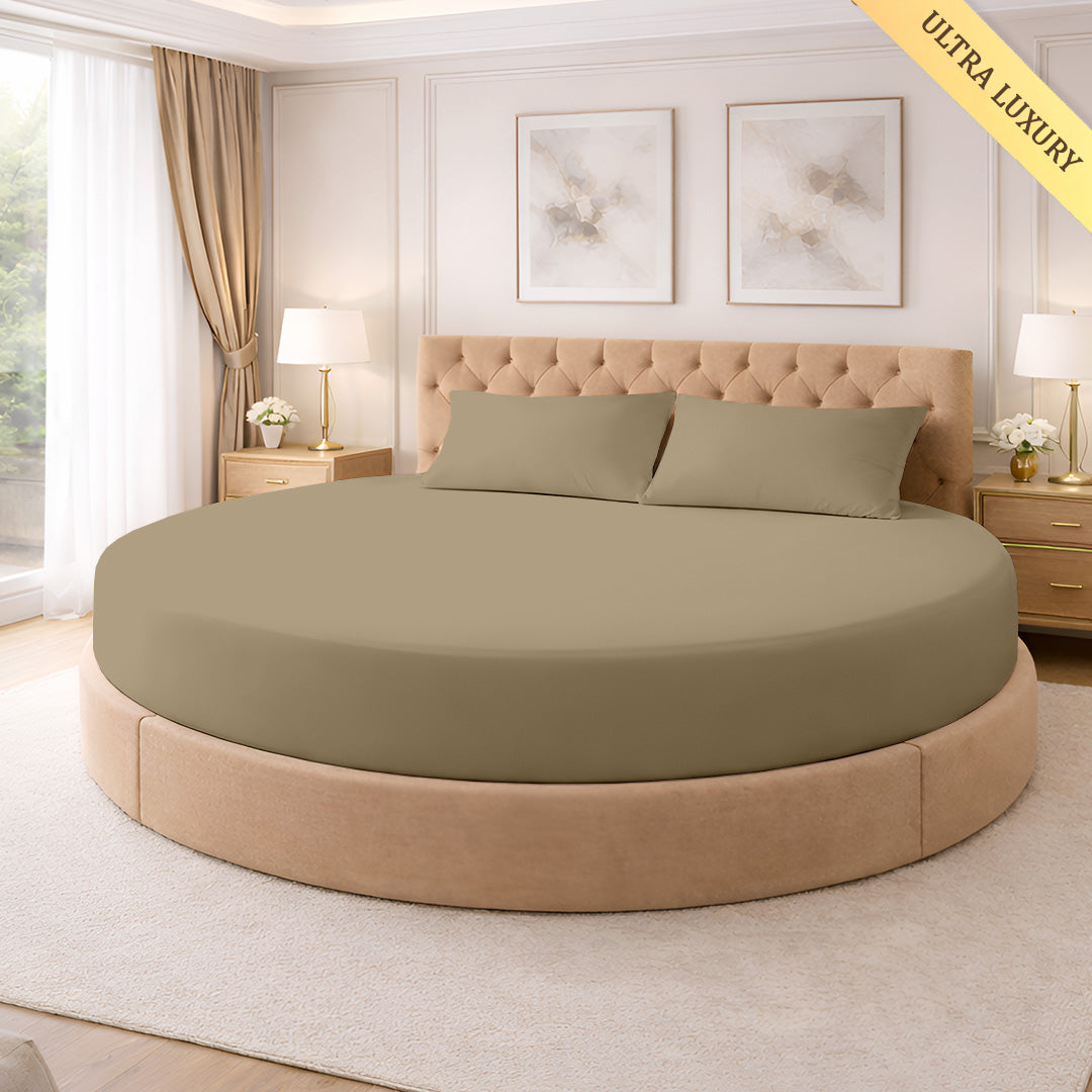 1000 Thread Count Cotton Round Fitted Sheet