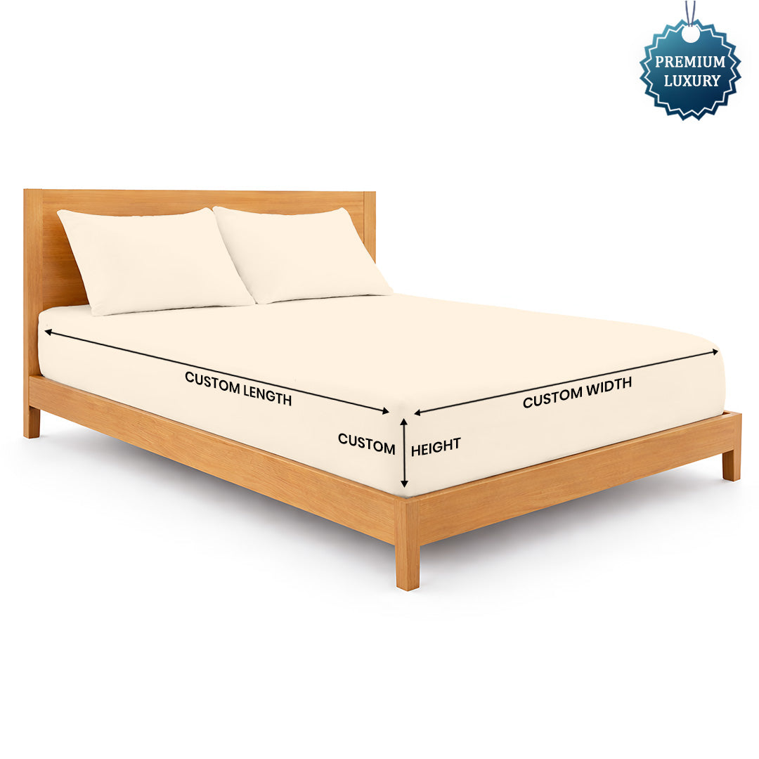 Custom size 600 thread count cotton sheet set in white