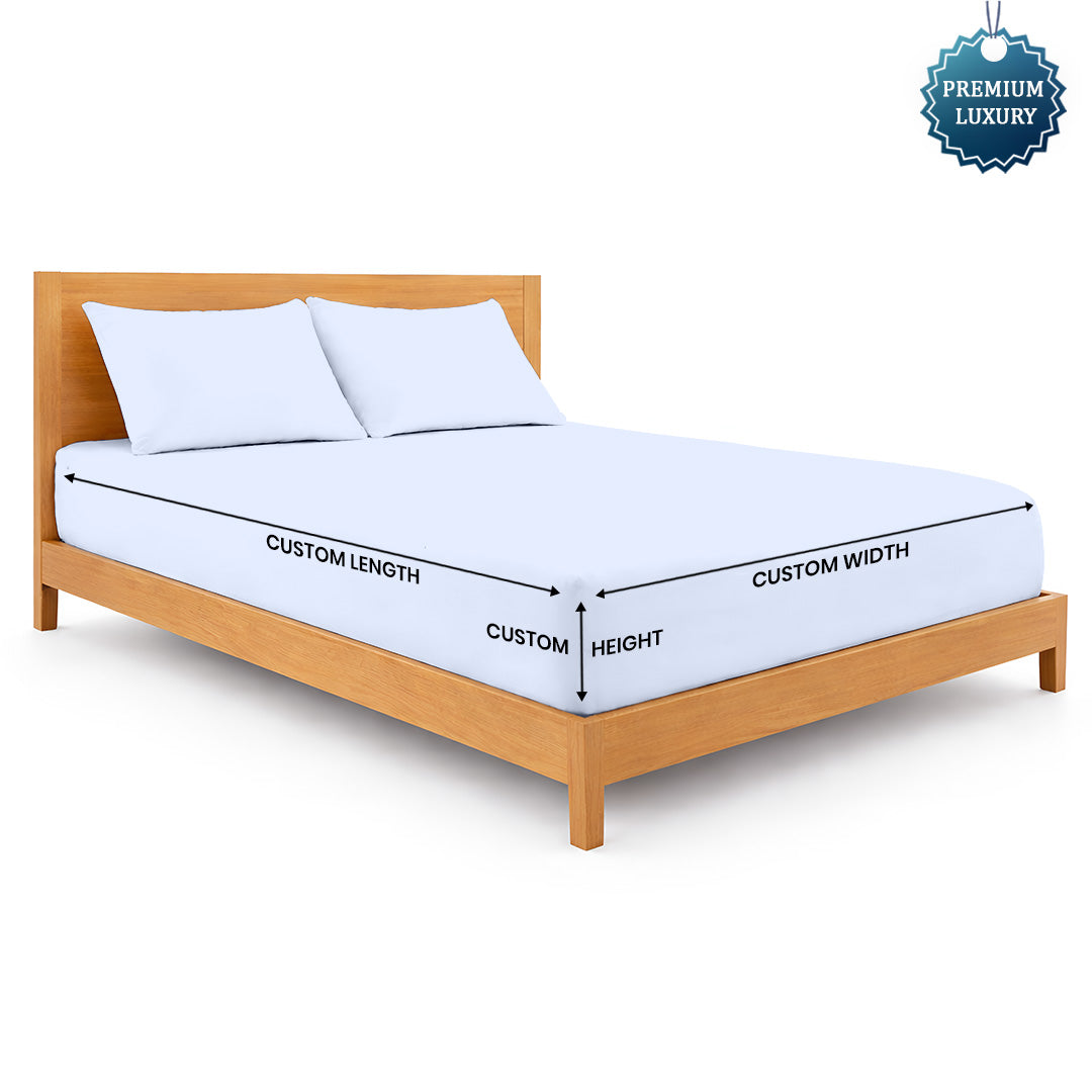 Custom size 600 thread count cotton sheet set in white