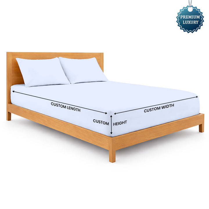 Custom size 600 thread count cotton sheet set in white