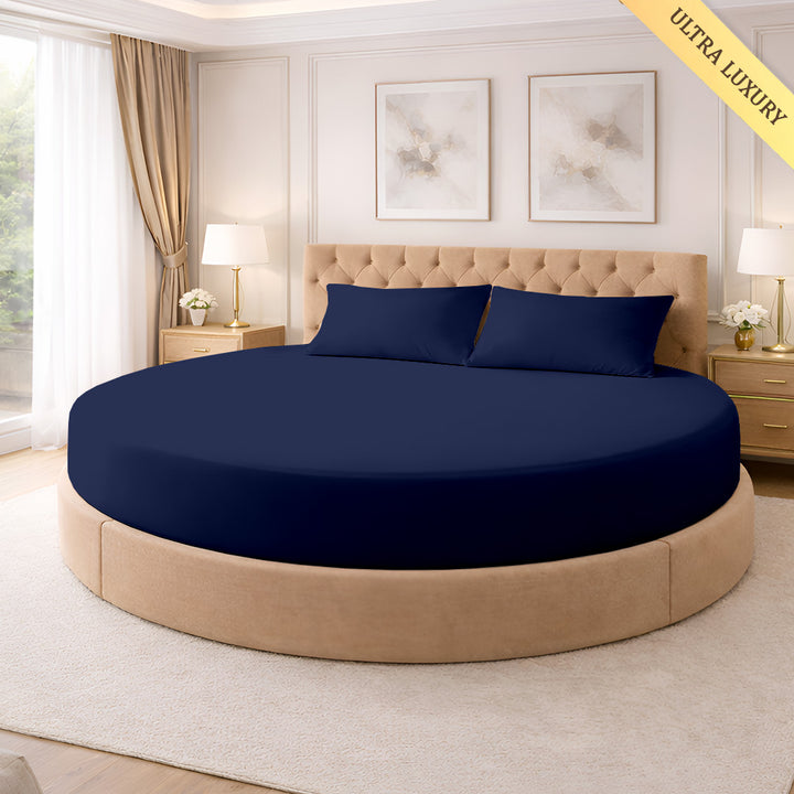 1000 Thread Count Cotton Round Fitted Sheet