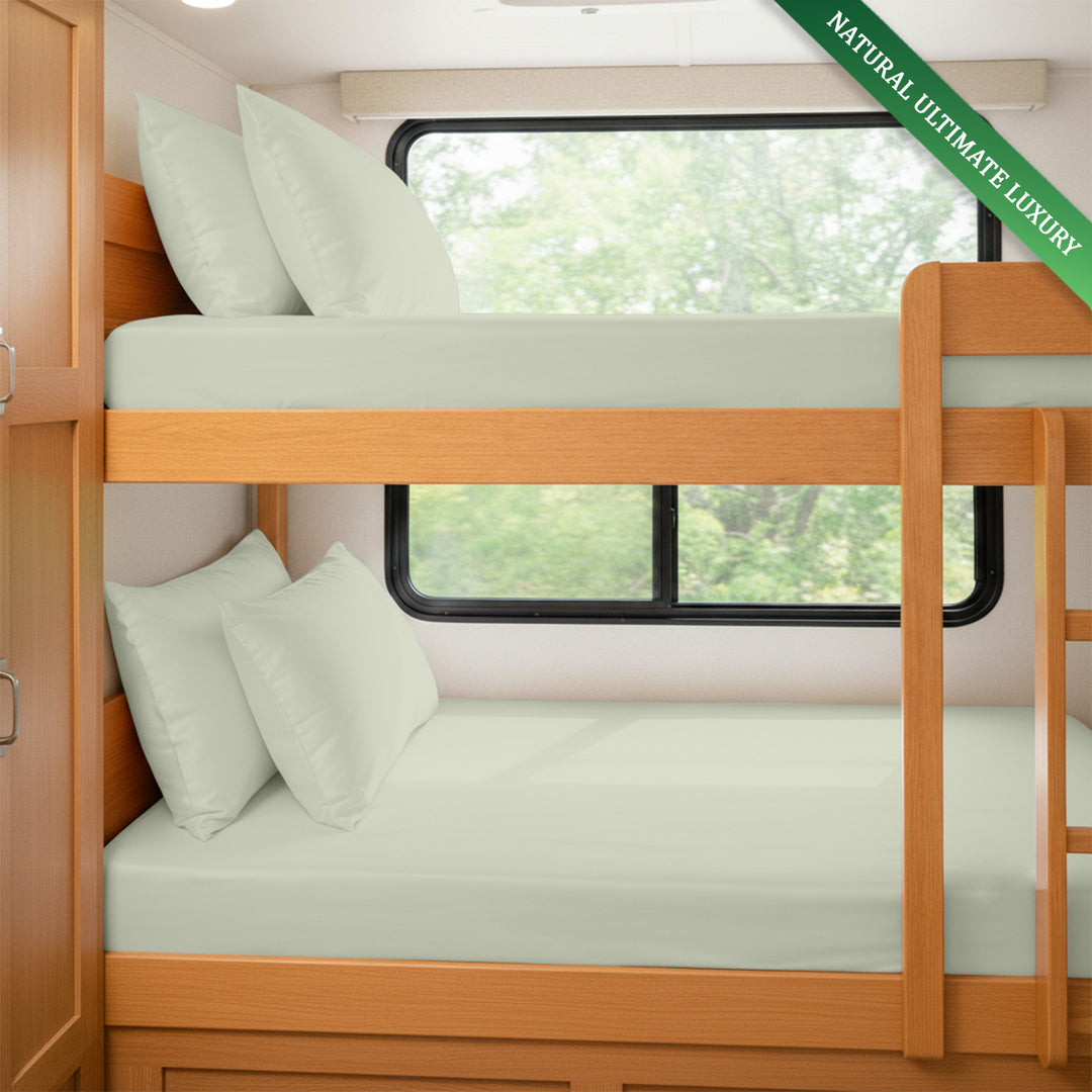 Bamboo RV bed sheets for truck and cot beds