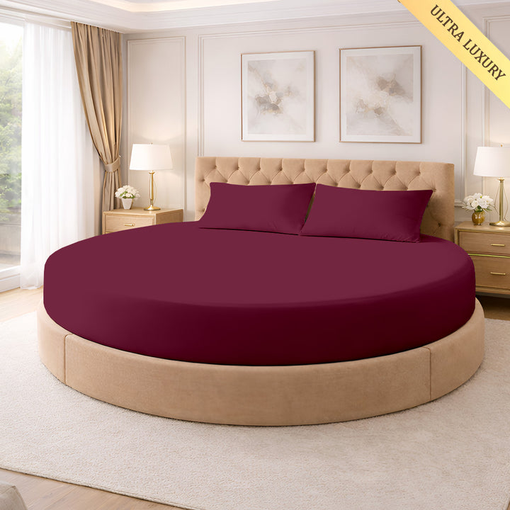 1000 Thread Count Cotton Round Fitted Sheet