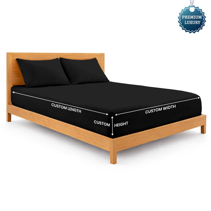 Custom size 600 thread count cotton sheet set in white