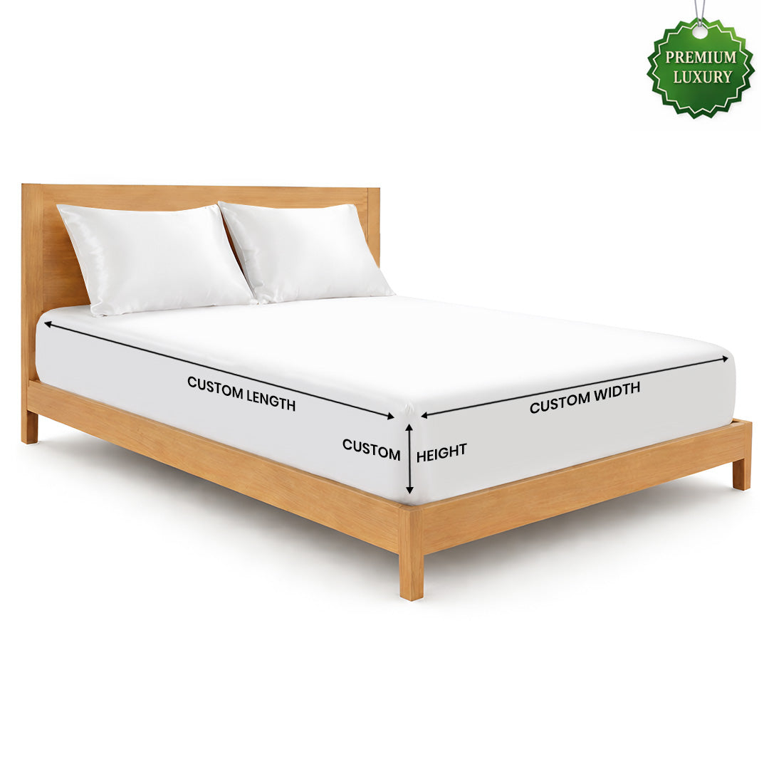 Custom size bamboo fitted sheet in white