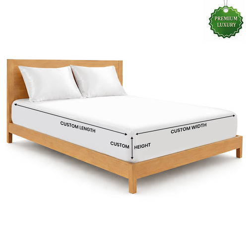 Custom size bamboo fitted sheet in white