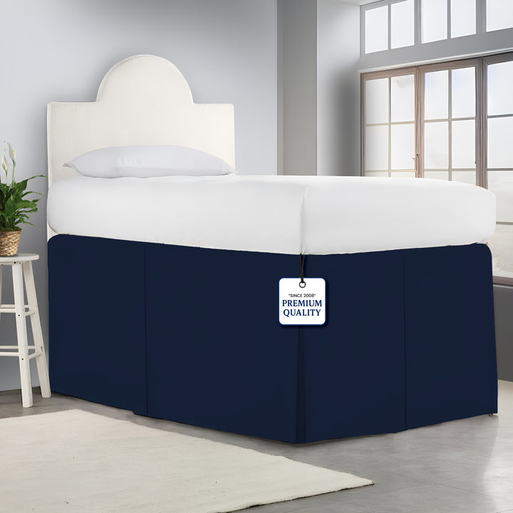 Microfiber Dorm Room Bed Skirt Pleated