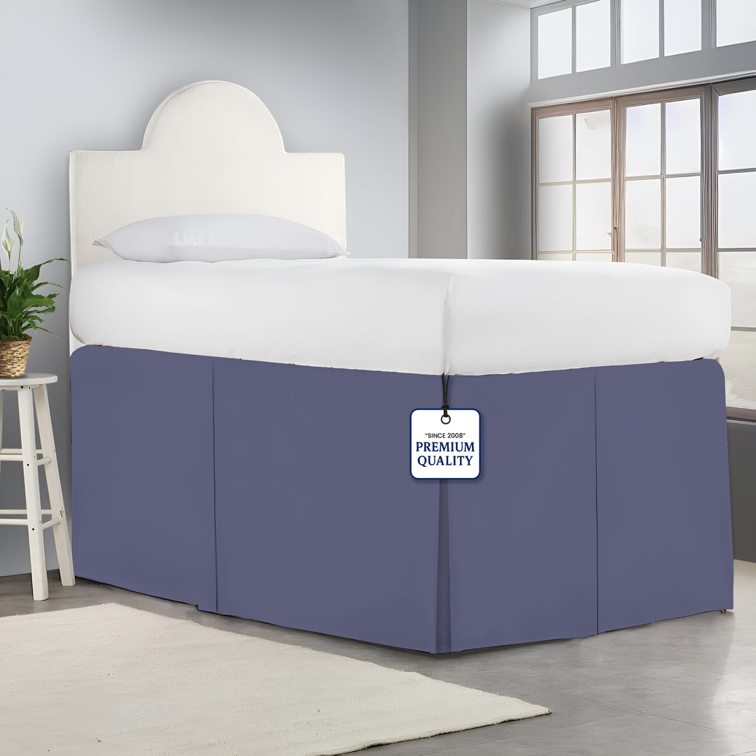 Microfiber Dorm Room Bed Skirt Pleated