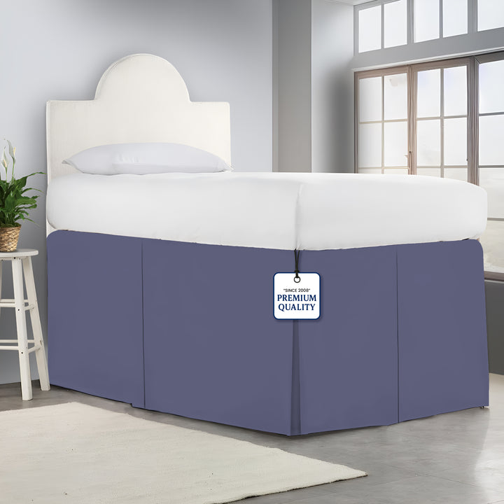 Microfiber Dorm Room Bed Skirt Pleated
