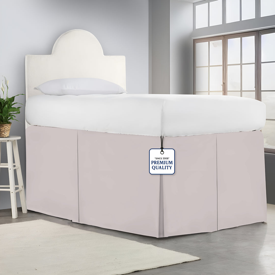 Microfiber Dorm Room Bed Skirt Pleated
