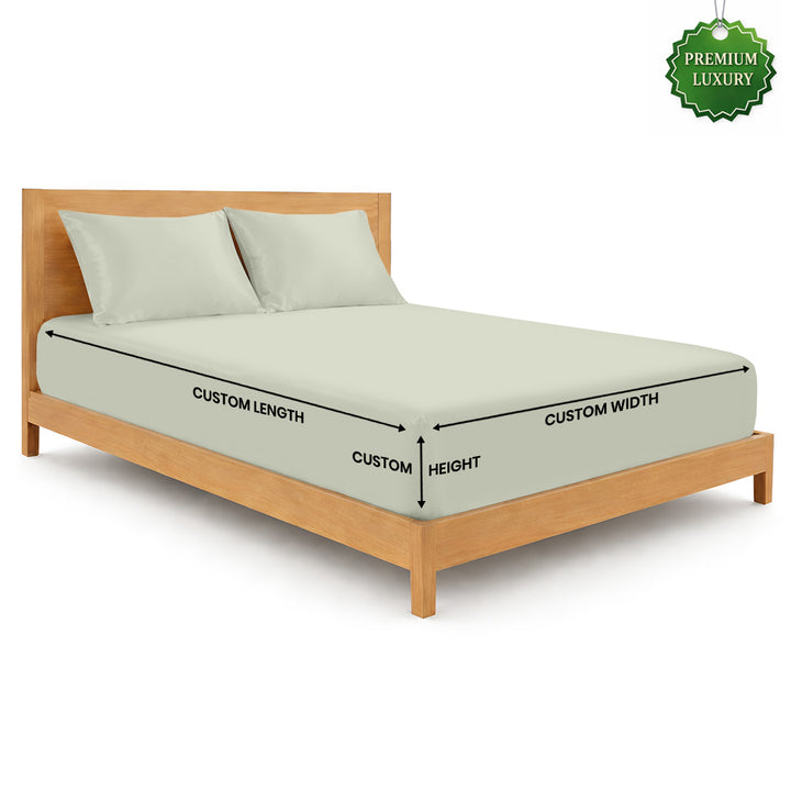 Custom size bamboo fitted sheet in white