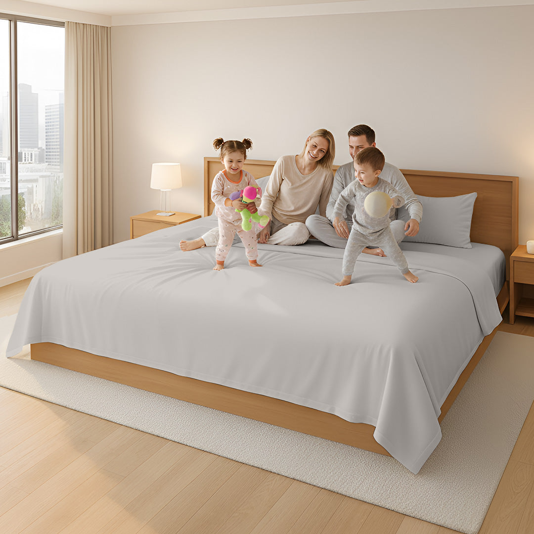 600 TC Emperor Size Sheet set 18" Deep Pocket Light Grey