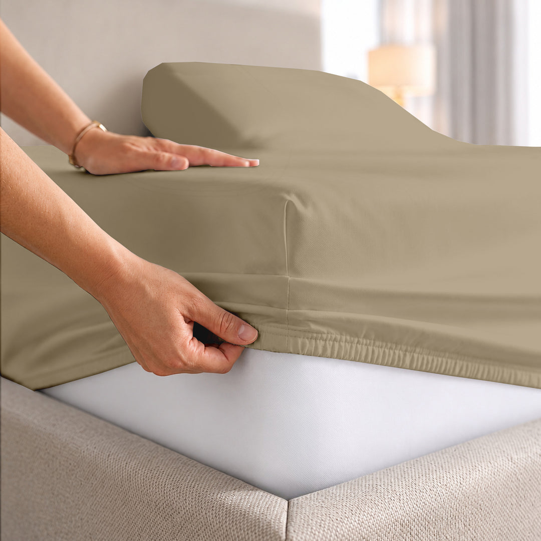 1000 Thread Count Cotton Top Split Fitted Sheet