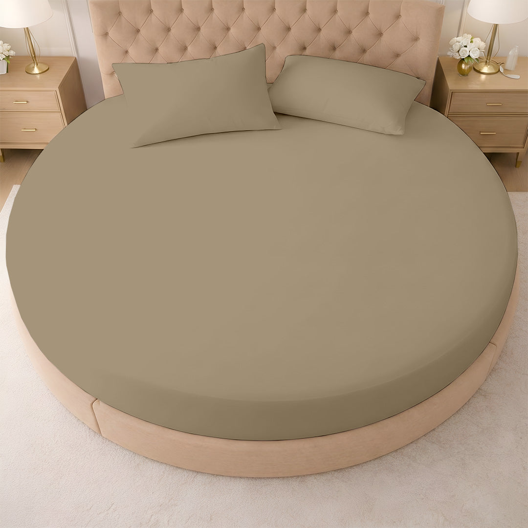 1000 Thread Count Cotton Round Fitted Sheet