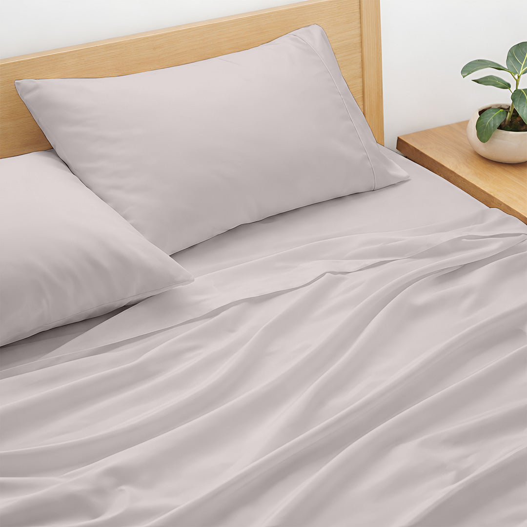 Custom bamboo sheets on king mattress