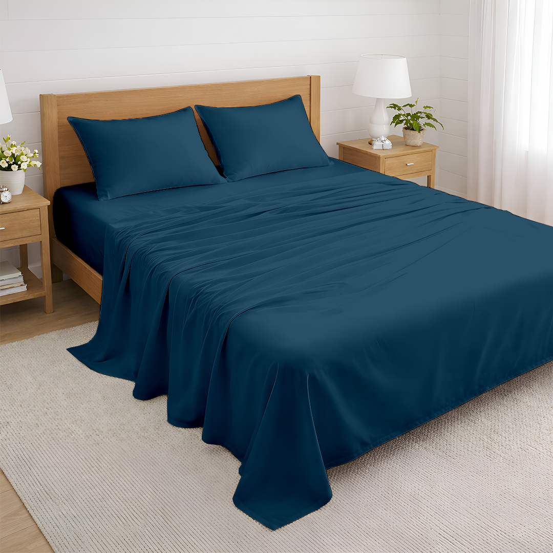 Custom size bed with 600 TC cotton sheet set