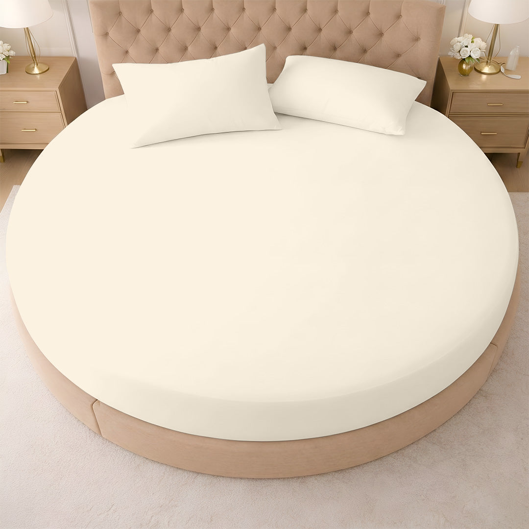 1000 Thread Count Cotton Round Fitted Sheet