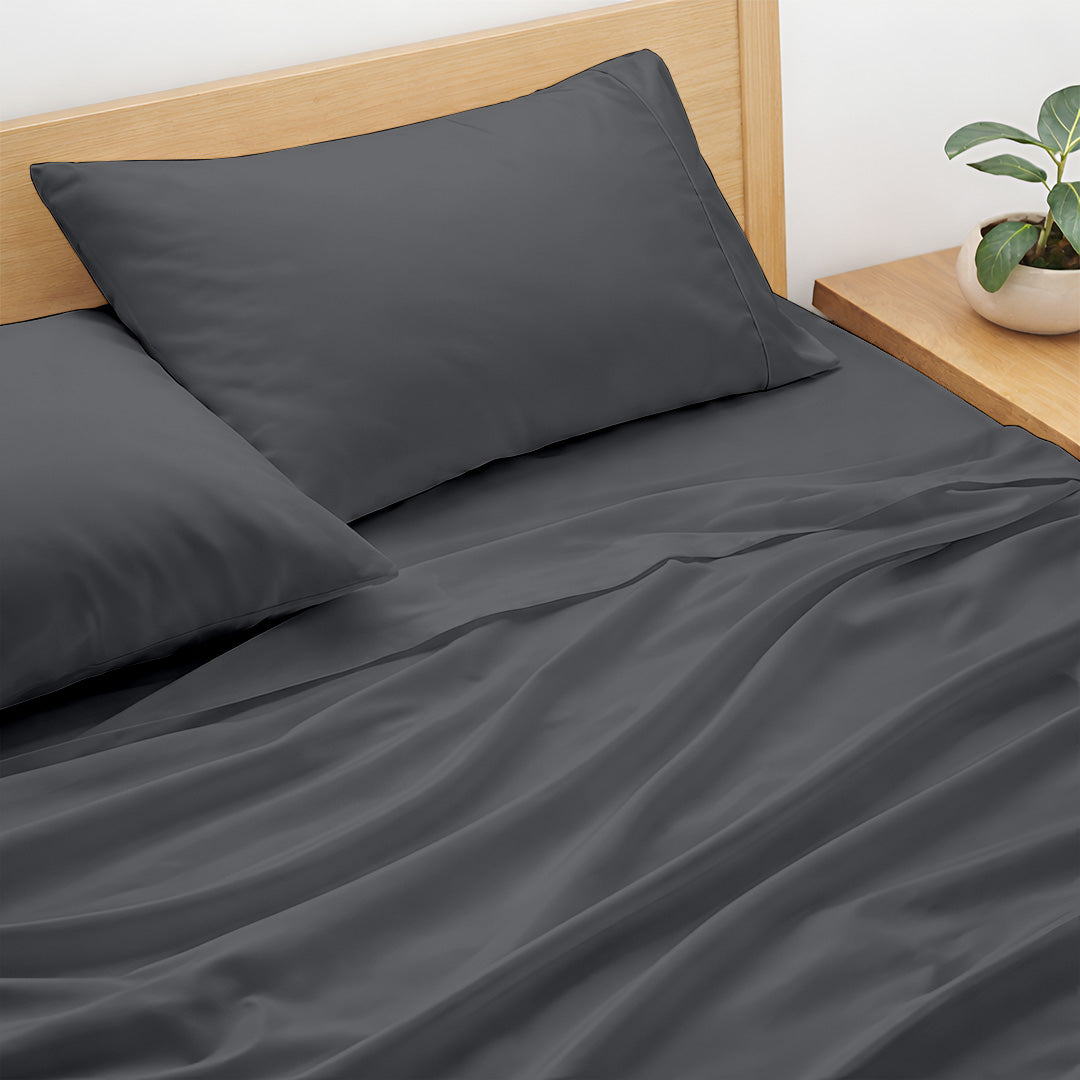 Custom bamboo sheets on king mattress