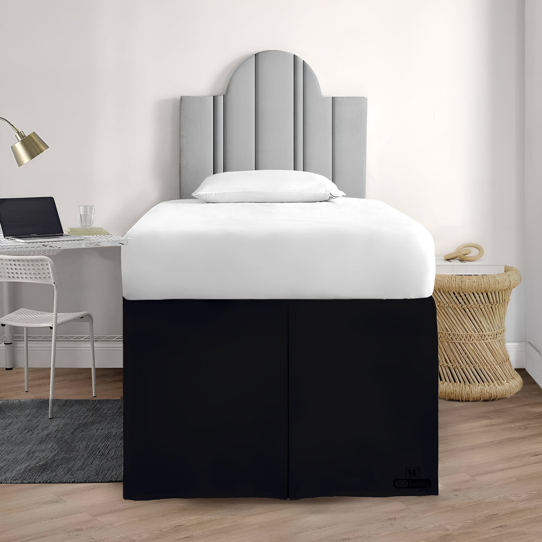 Microfiber Dorm Room Bed Skirt Pleated