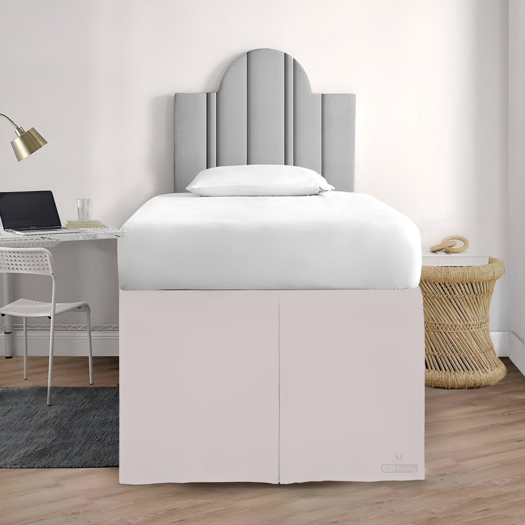 Microfiber Dorm Room Bed Skirt Pleated