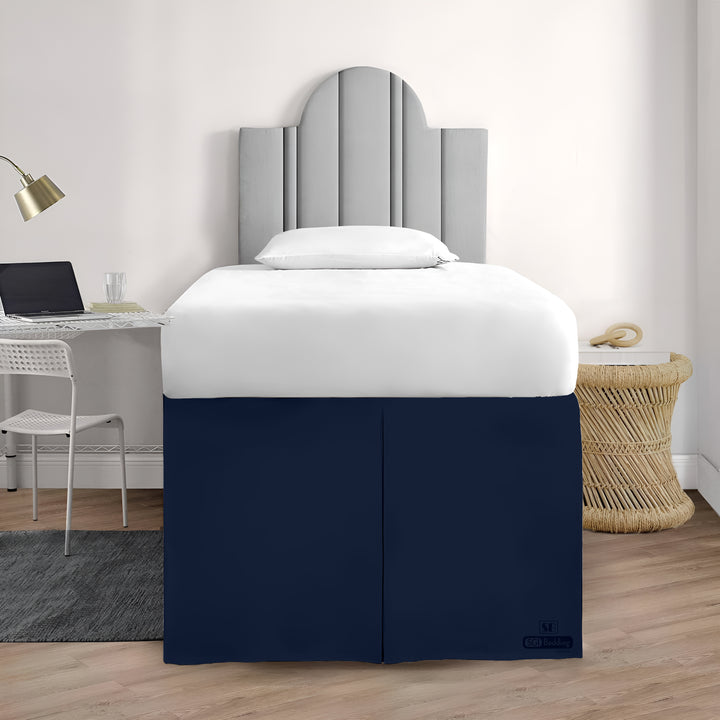 Microfiber Dorm Room Bed Skirt Pleated