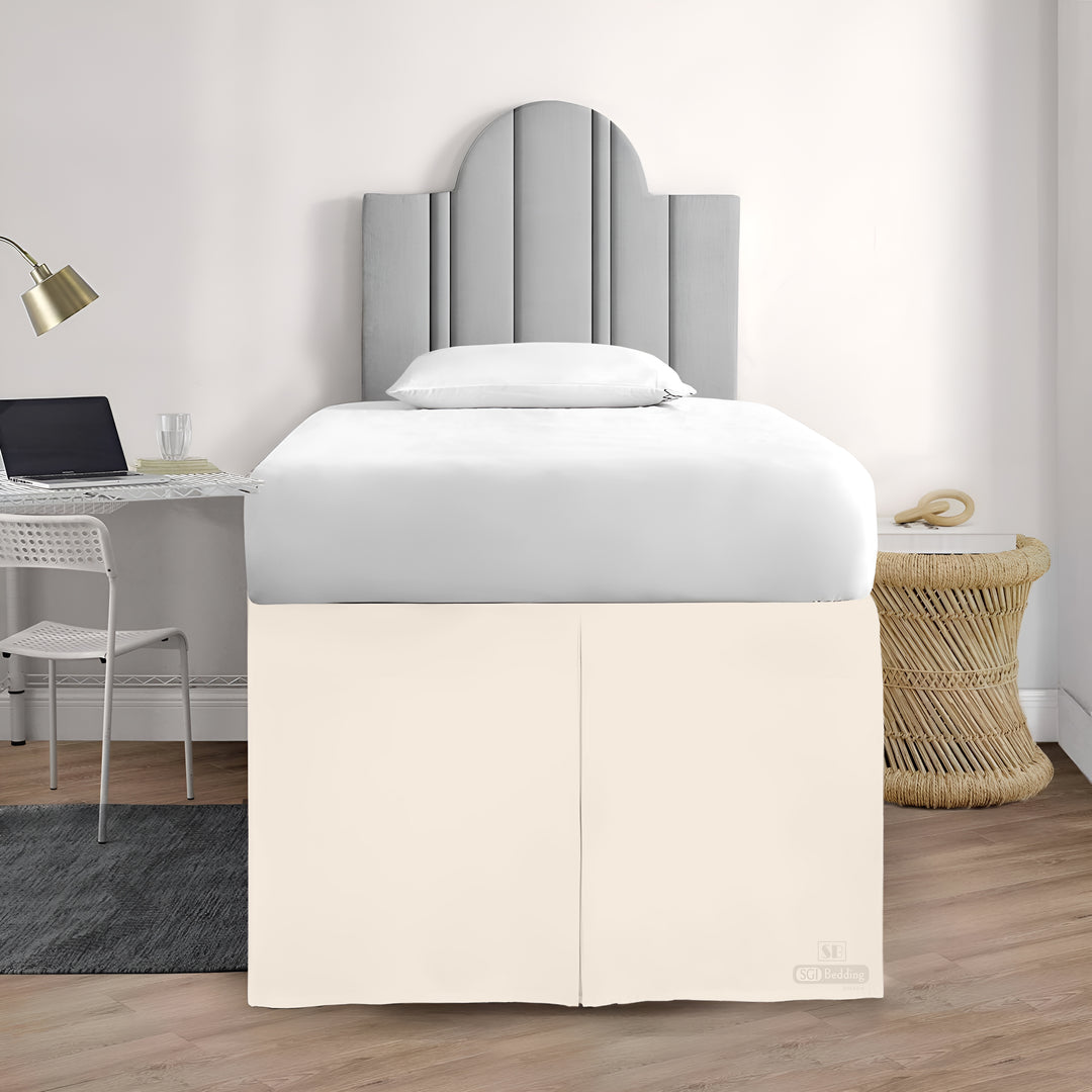 Microfiber Dorm Room Bed Skirt Pleated