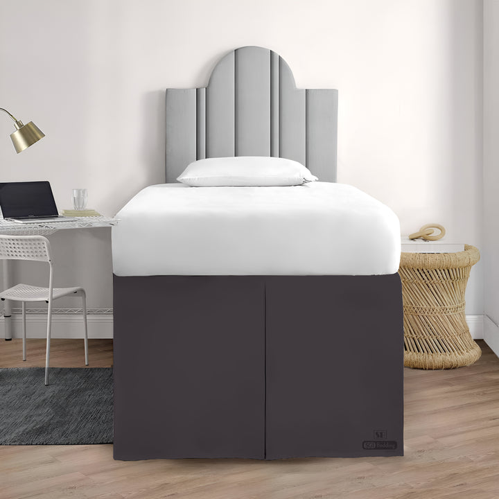 Microfiber Dorm Room Bed Skirt Pleated