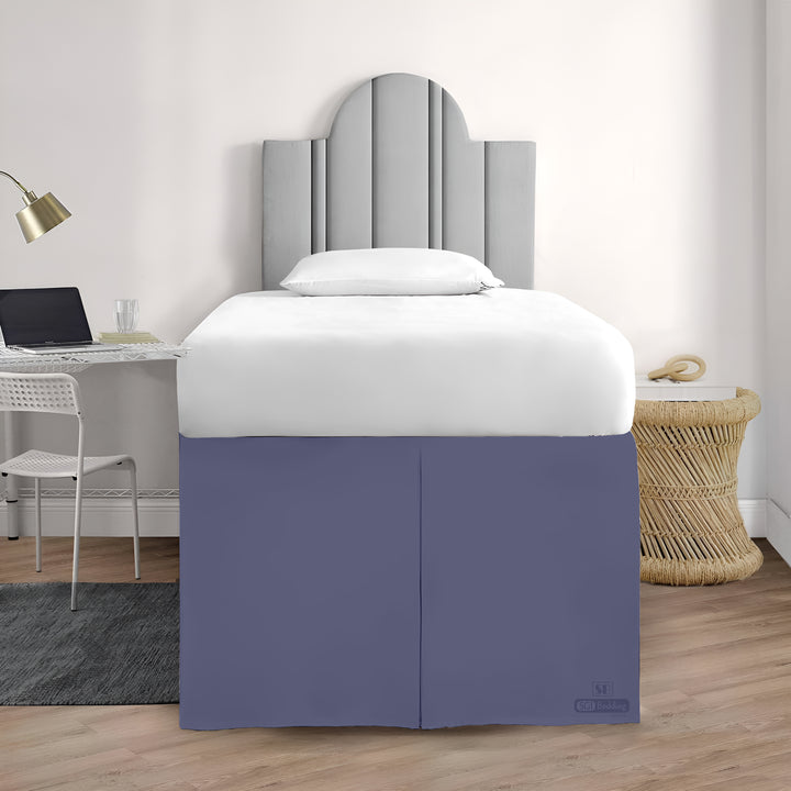 Microfiber Dorm Room Bed Skirt Pleated
