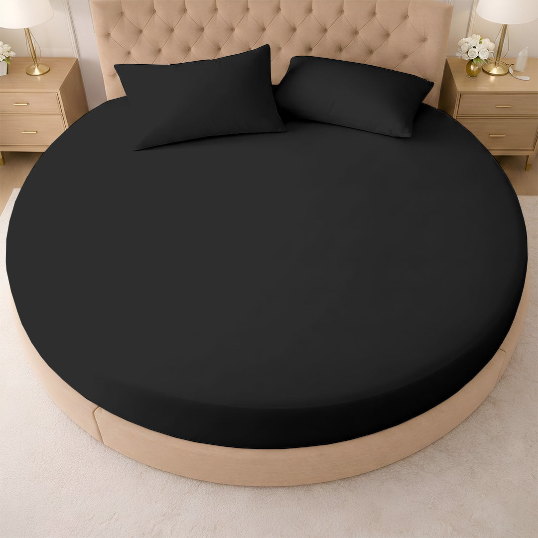 1000 Thread Count Cotton Round Fitted Sheet