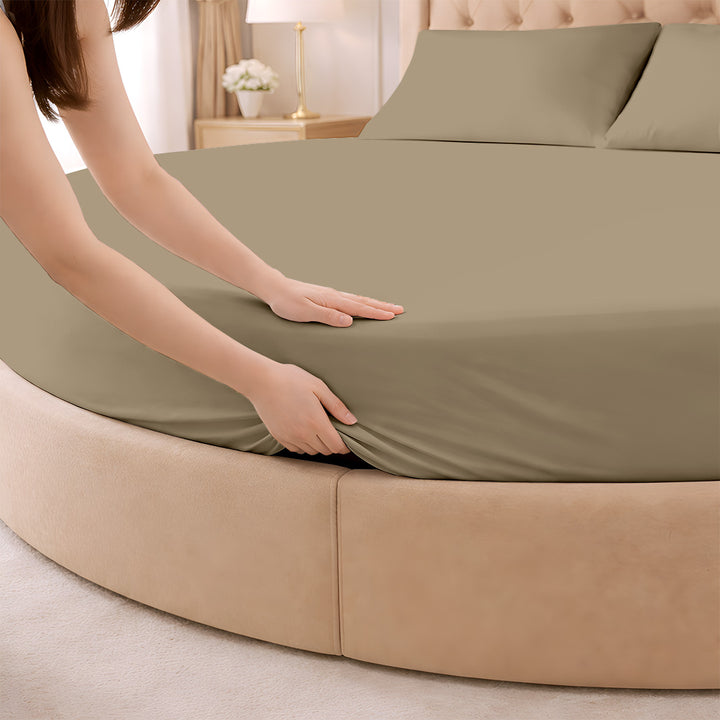 1000 Thread Count Cotton Round Fitted Sheet
