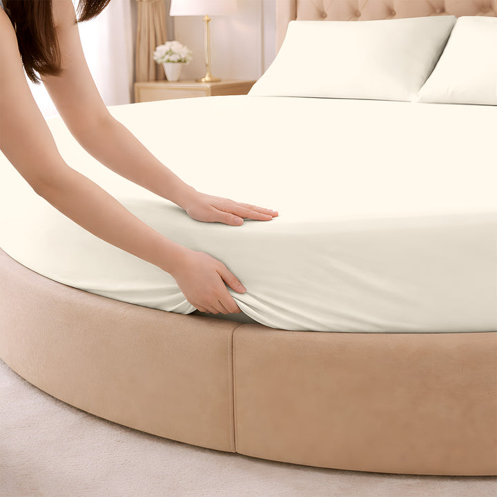 1000 Thread Count Cotton Round Fitted Sheet