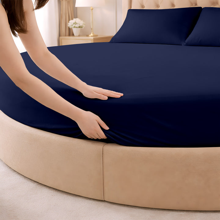 1000 Thread Count Cotton Round Fitted Sheet