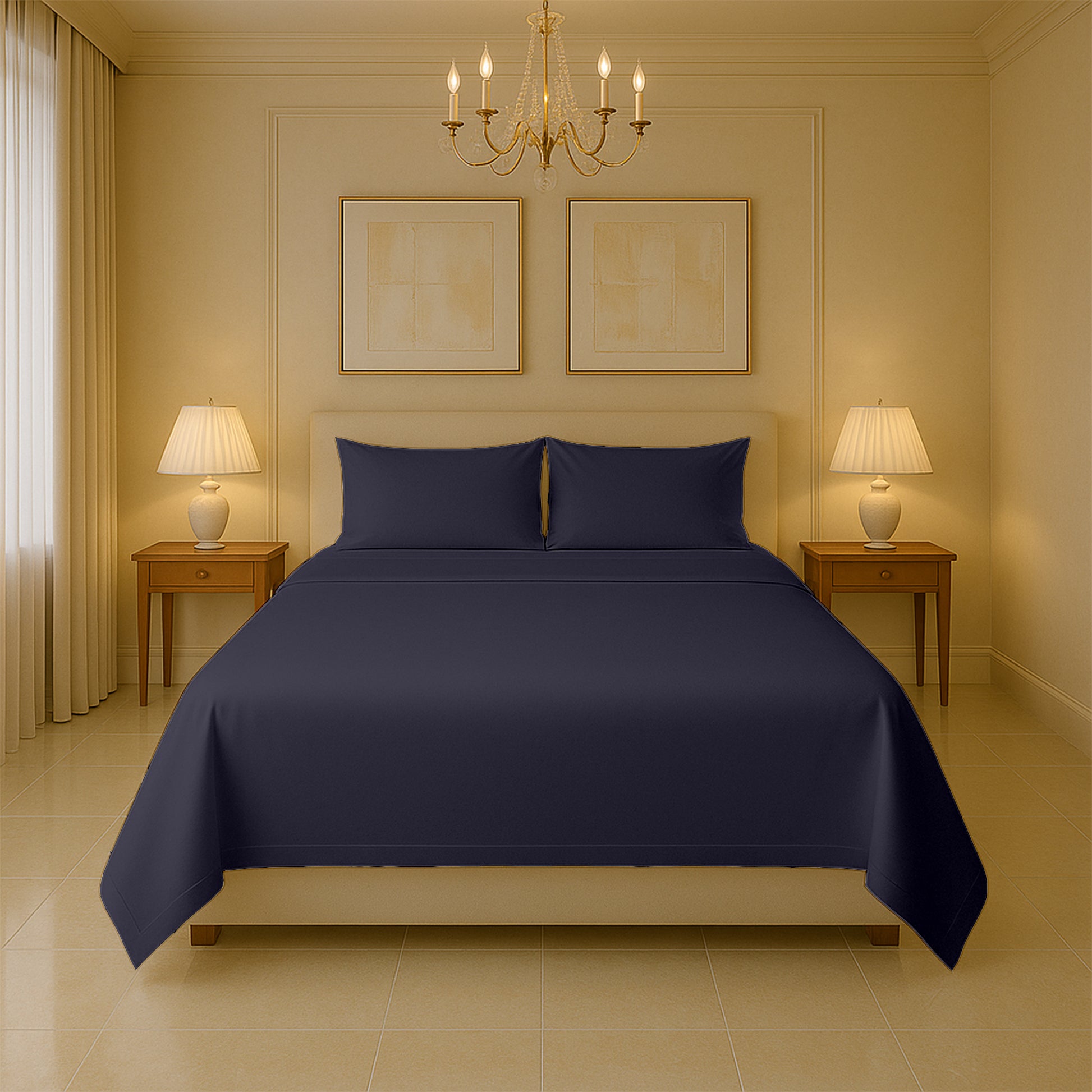 SGI Bedding 400 thread count cotton sheet set with flat sheet, fitted sheet, and pillowcases