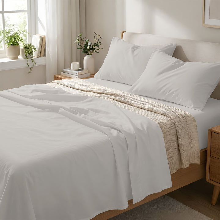 400 TC Egyptian Cotton Bulk Hotel Flat Sheets – Luxury Hotel Bedding (6 & 12 Pack)