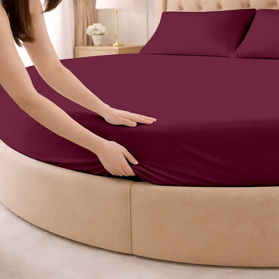 1000 Thread Count Cotton Round Fitted Sheet