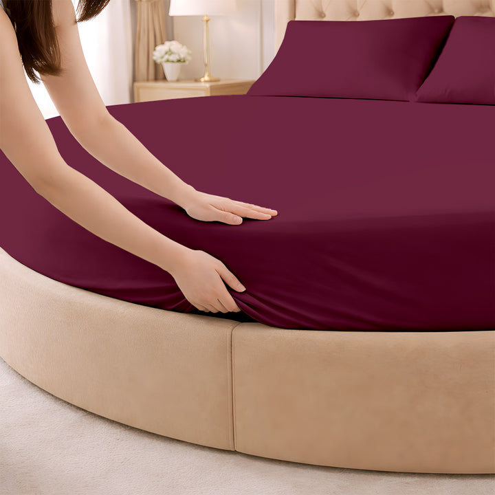 1000 Thread Count Cotton Round Fitted Sheet